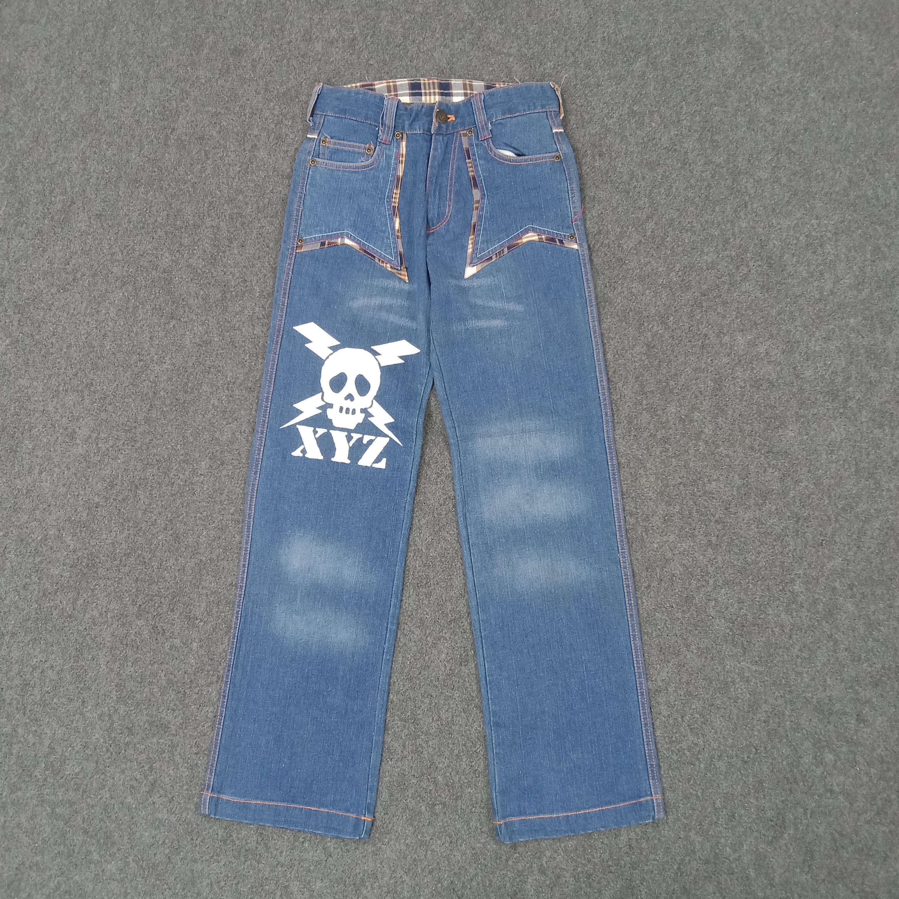If Six Was Nine × Vintage Skulls XYZ Japanese Style Denim Jeans C217N12 Size US 26 / EU 42 - 1 Thumbnail