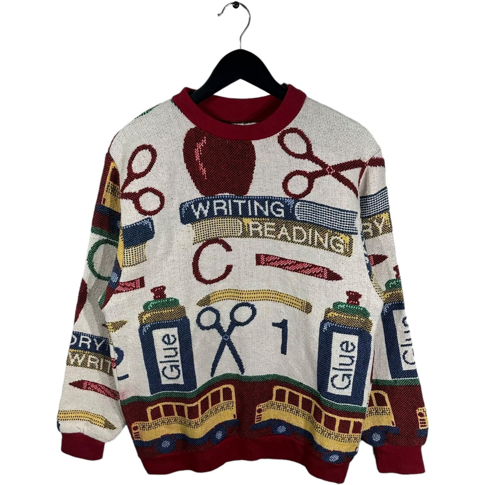 Vintage Vintage School All Over Print Tapestry Sweater Size US M / EU 48-50 / 2 - 1 Thumbnail