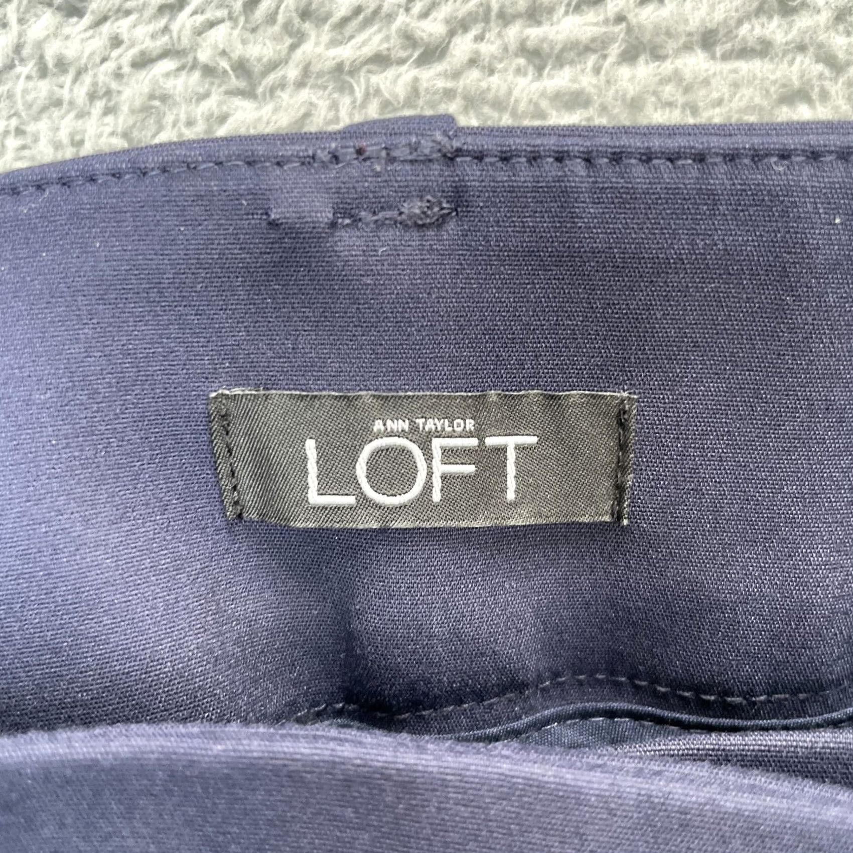 Ann Taylor Ann Taylor Loft Pants Womens 0 Blue Marisa Skinny Leg Cotton Stretch Dress Pants Size 25" / US 0 / IT 36 - 3 Thumbnail