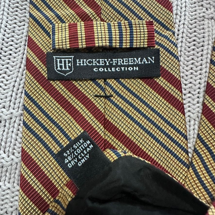Hickey Freeman Hickey-Freeman brown striped silk tie Size ONE SIZE - 4 Thumbnail