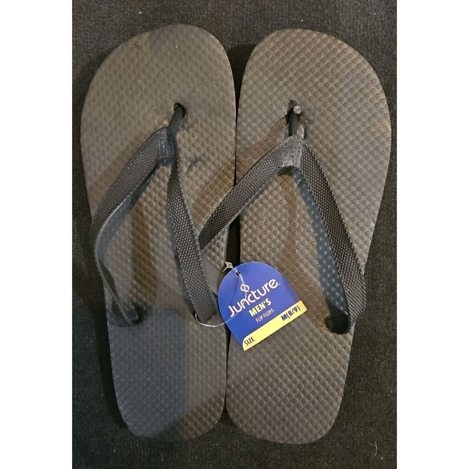 Other Juncture Men's Medium Size 8/9 Black Flip Flops Size US 9 / EU 42 - 2 Thumbnail