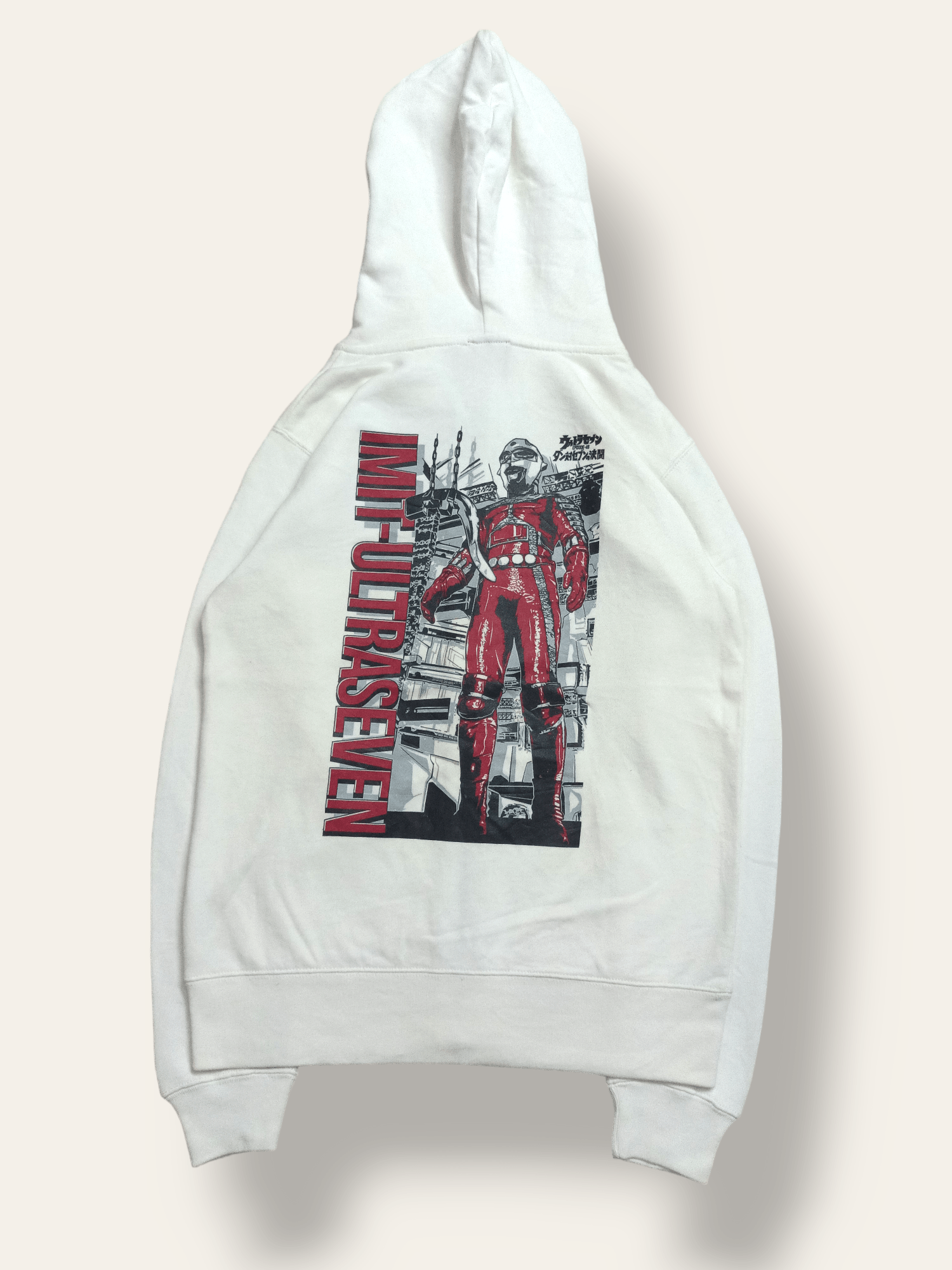 image of Anima Imit- Ultraseven By Tsuburaya Prod Big Graphic Hoodie in White, Men's (Size Small)