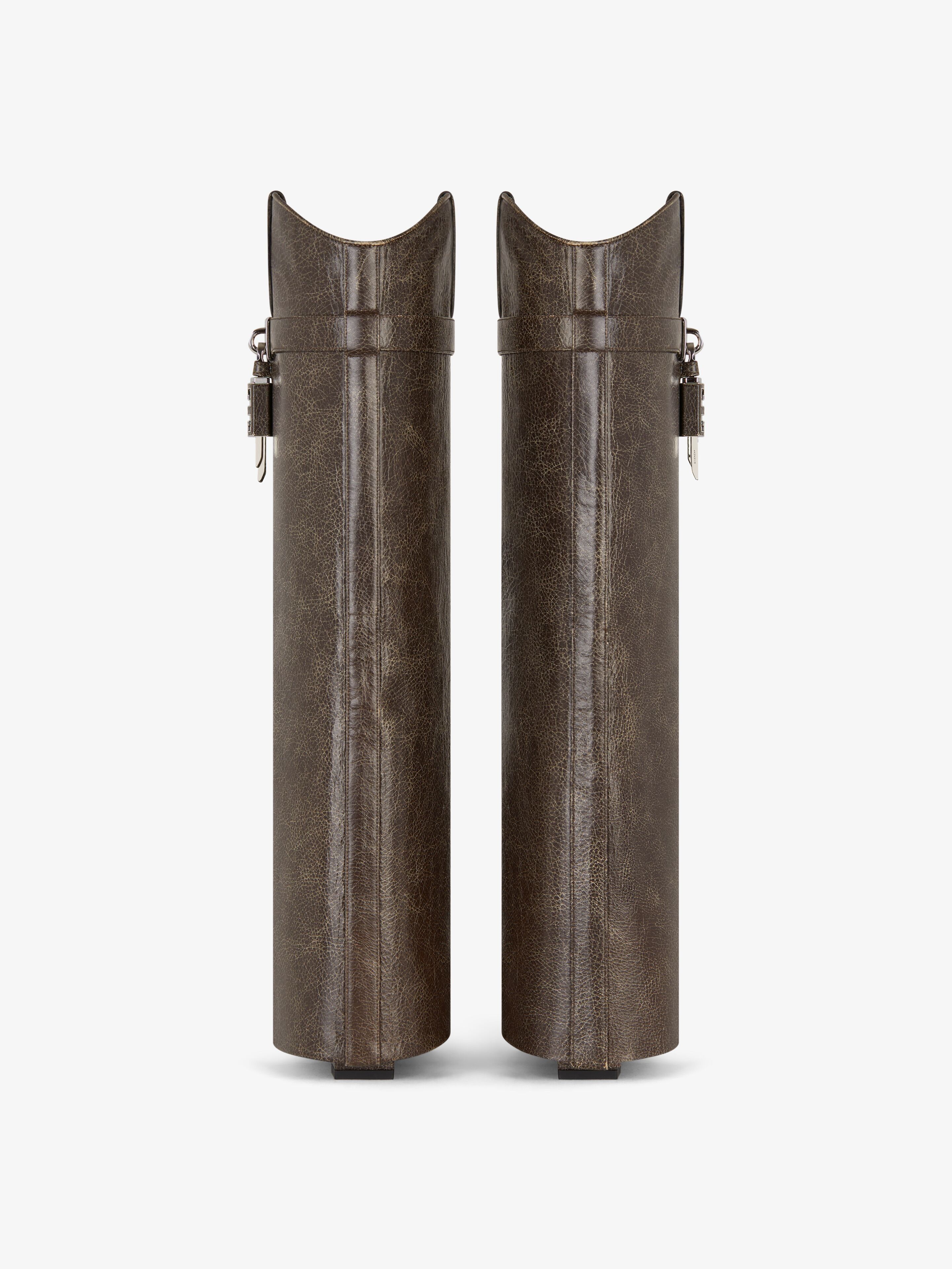 Givenchy o1srvl11e0525 Shark Lock Cowboy High Boots 60mm Walnut Brown Size US 11 / IT 41 - 5 Thumbnail