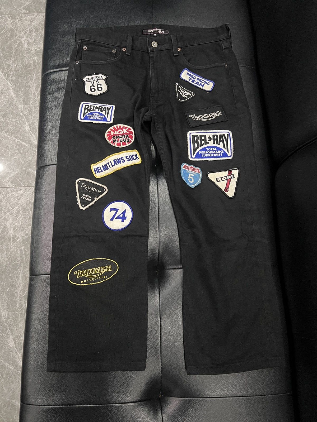 Junya Watanabe Junya Watanabe MAN by CdG 2002 Motorcycle Embroidery Jeans Size US 30 / EU 46 - 1 Thumbnail