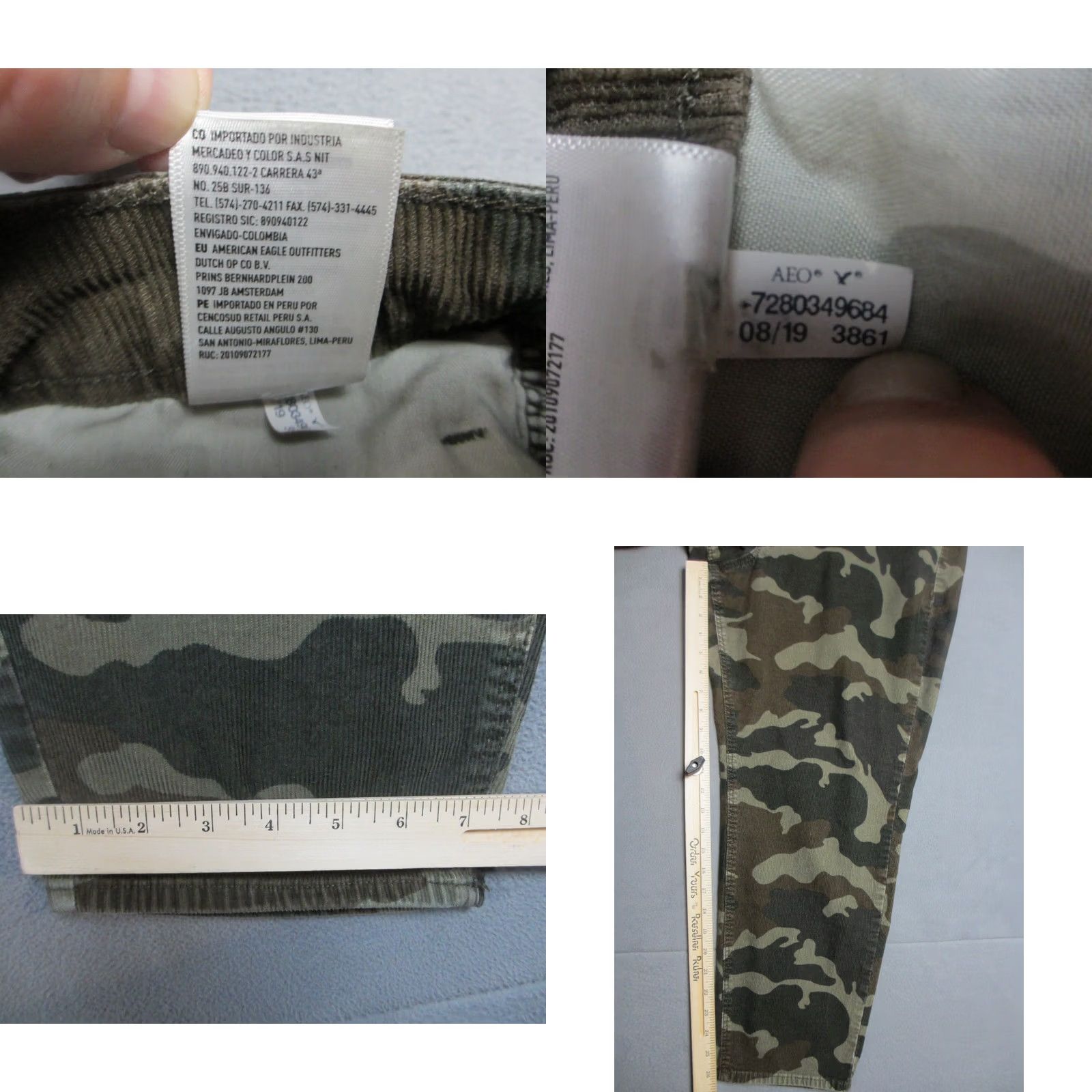 American Eagle Outfitters American Eagle Outfitters Pants Womens 20 Green Camo Corduroy Super Stretch Size 42" / US 20 - 8 Thumbnail