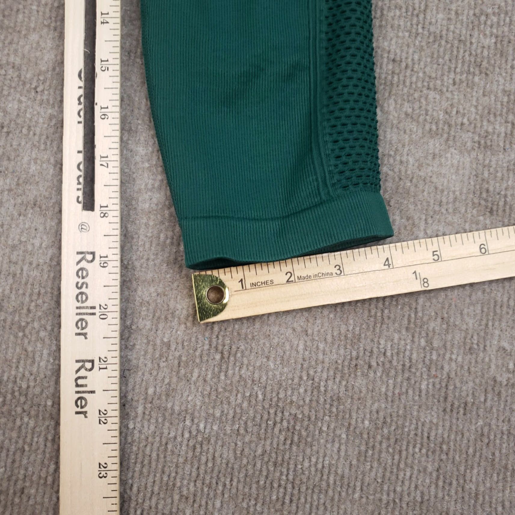 Vintage ICIW Leggings Womens Large Green Tights Laser Cut Holes Size 36" / US 14 / IT 50 - 3 Thumbnail