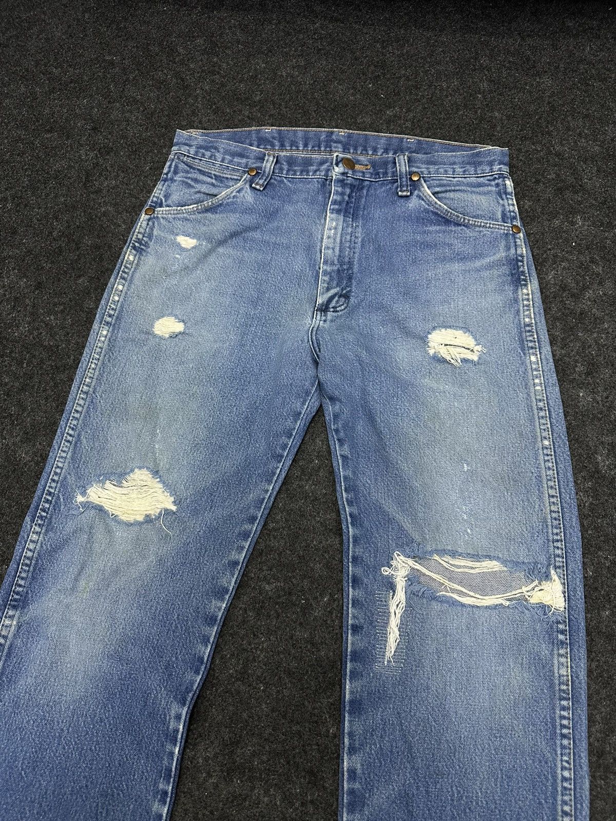 BUFFALO BOBS × Vintage × Wrangler Vintage 70s Wrangler Distressed Denim Size 32 F42 Size US 32 / EU 48 - 3 Thumbnail