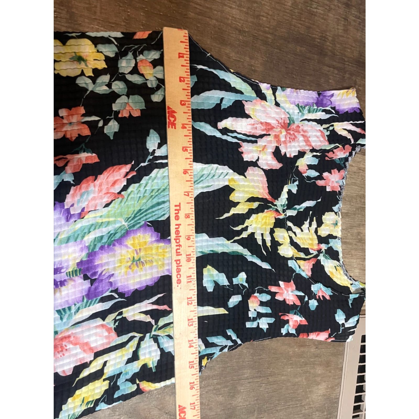 Vintage Notations Top Womens Large L Black Floral Sleeveless Light Weight Semi Sheer Blouse Size L / US 10 / IT 46 - 3 Thumbnail