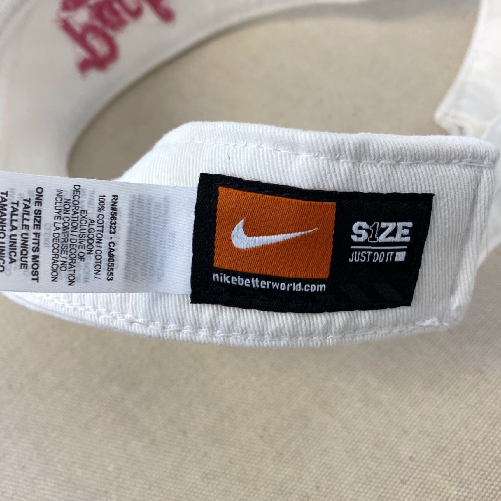 Nike Vintage Yes Nike Visor Hat Cap Strap Back White Black Golf Golfer Adjustable Swoosh Mens H97 90s Logo Solid Casual Men Snap Back White Visor Cap Nike Size ONE SIZE - 6 Thumbnail