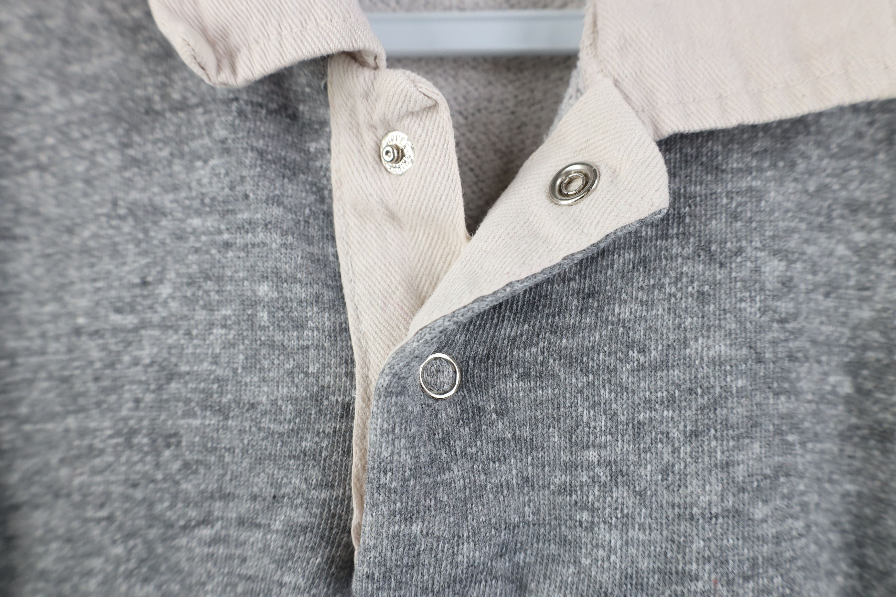Vintage Vintage 60s 70s Collared Short Sleeve Sweatshirt Gray USA Size US S / EU 44-46 / 1 - 4 Thumbnail