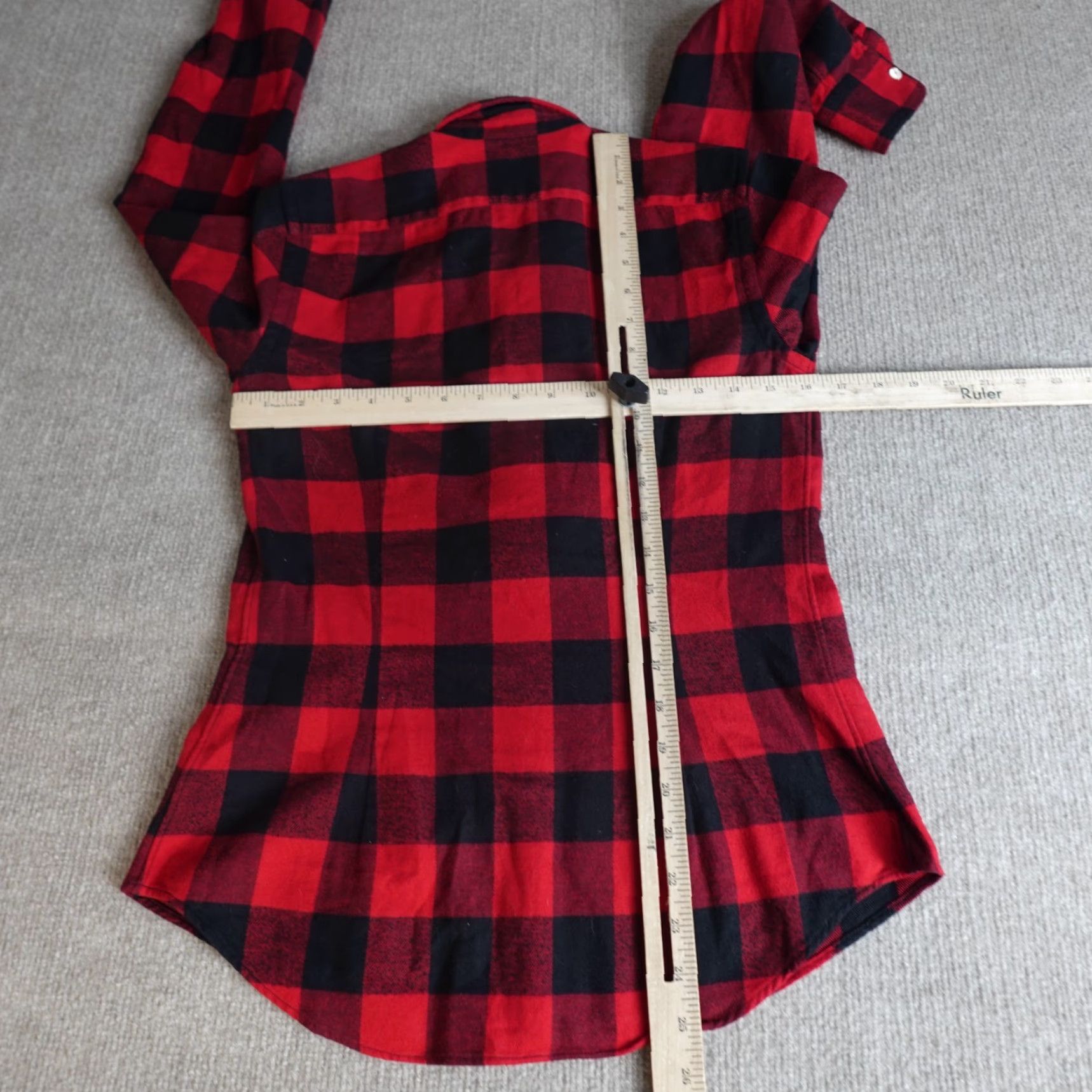 Ralph Lauren Ralph Lauren Womens Shirt 4 Buffalo Plaid Black Red Ruffle Front Flannel Size S / US 4 / IT 40 - 6 Thumbnail