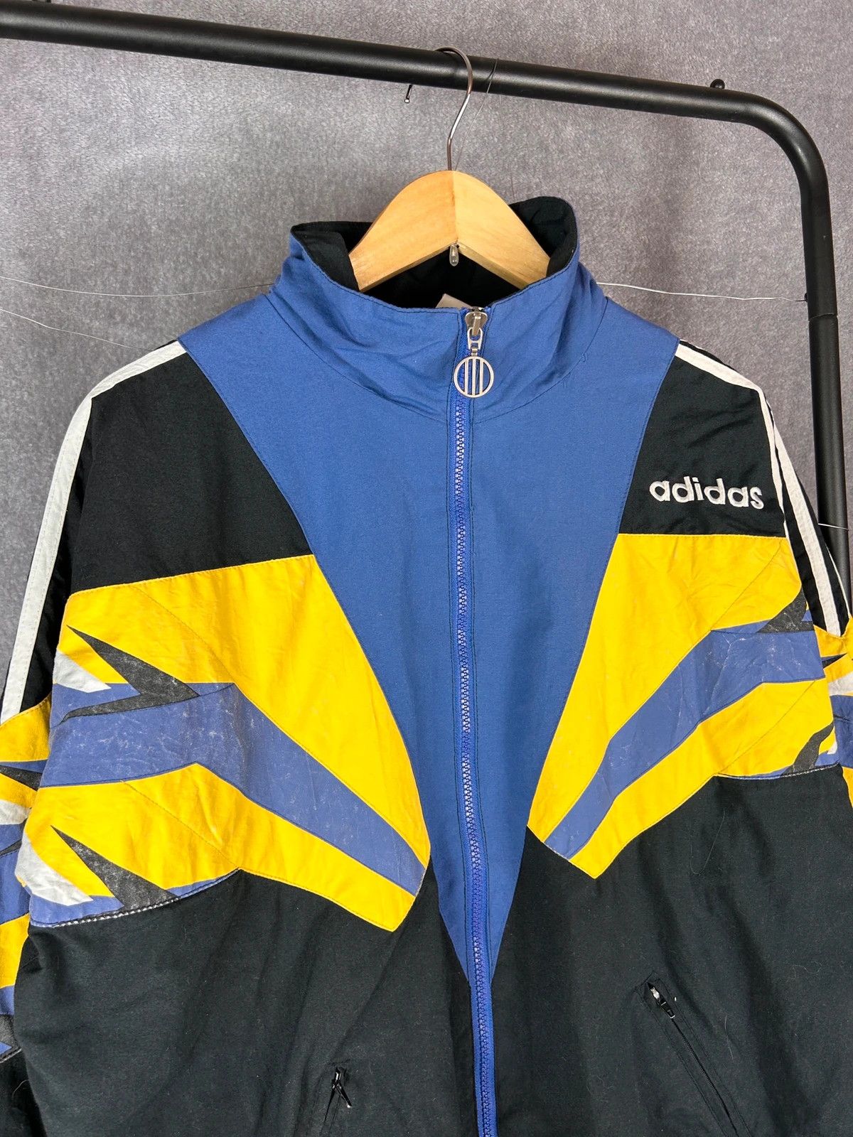 Adidas × Vintage Adidas vintage 90s zip jacket 3 stripes black Size US L / EU 52-54 / 3 - 3 Thumbnail