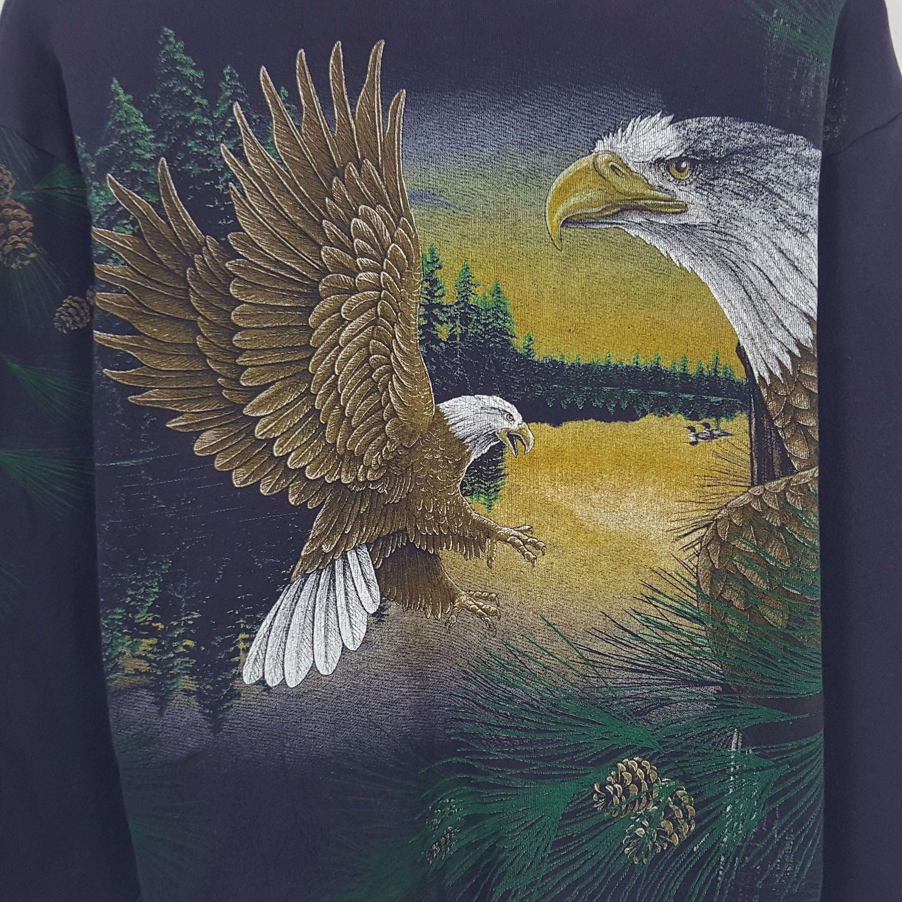 Vintage Vintage Eagle Mirror Style ABC Design Sweatshirt Size US M / EU 48-50 / 2 - 2 Thumbnail