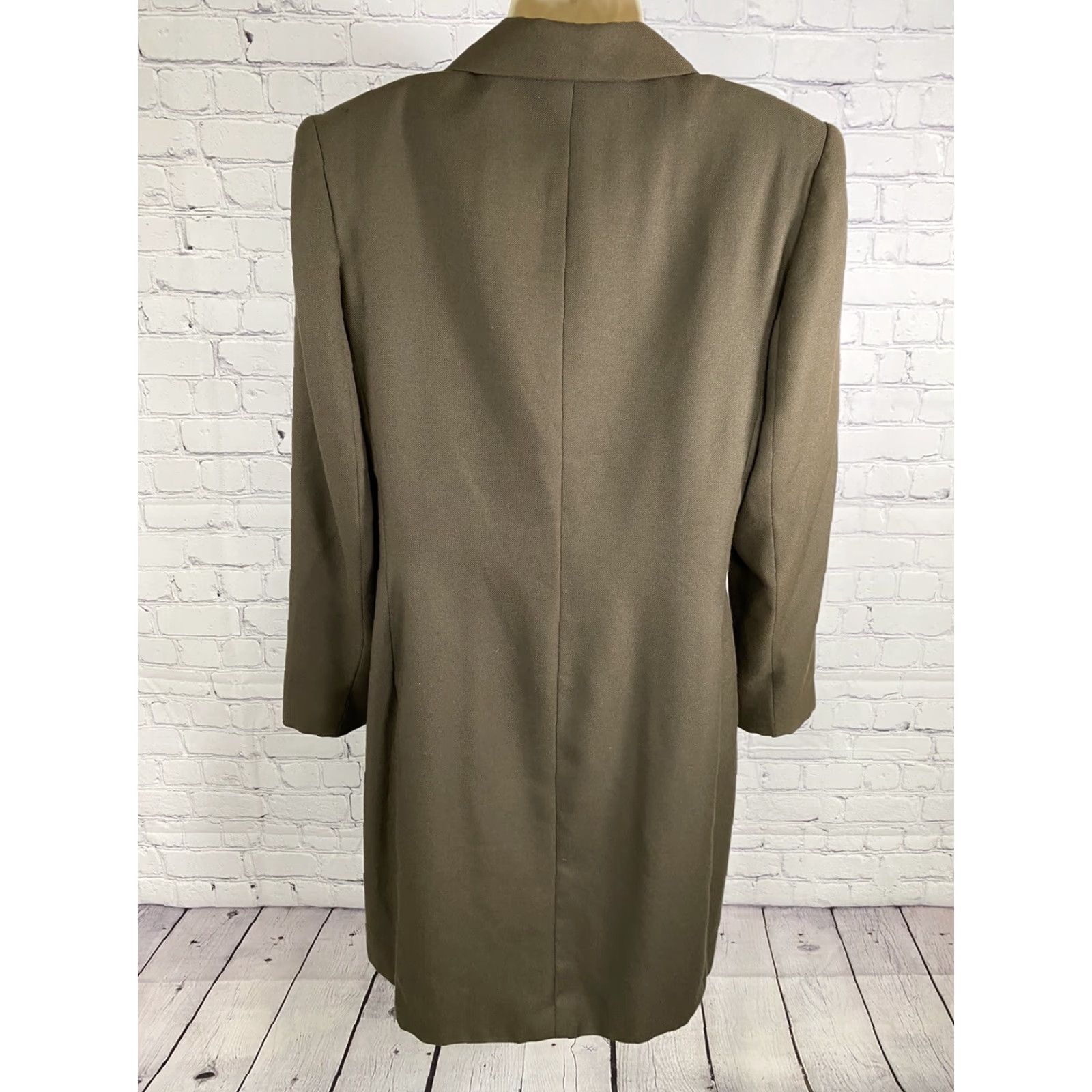 Vintage VINTAGE CHAD STEVENS Coat Womens 8 Green Long Forrest 3 Button Lined Jacket Size M / US 6-8 / IT 42-44 - 4 Thumbnail
