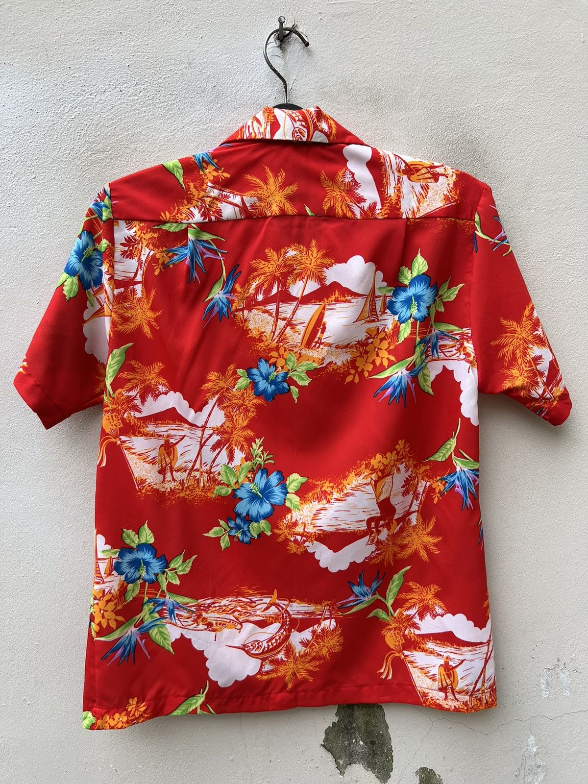 Vintage Vintage 70s Made in Hawaii Hibiscus Red Hawaiian Shirt Size US S / EU 44-46 / 1 - 15 Thumbnail