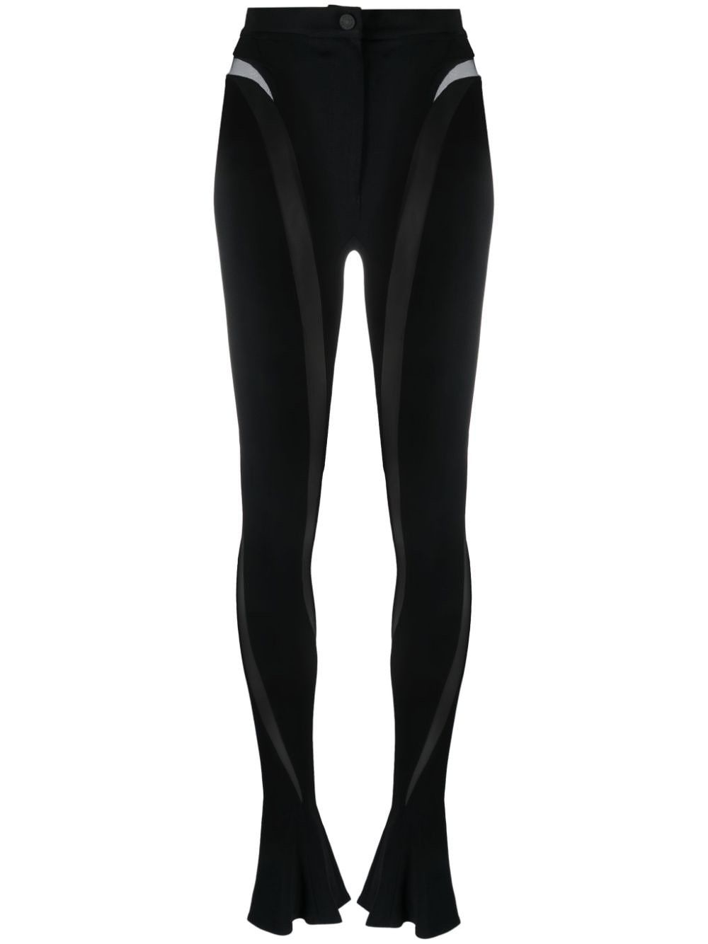 Mugler SHEER PANELS LEGGINGS Size 27" / US 4 / IT 40 - 1 Thumbnail