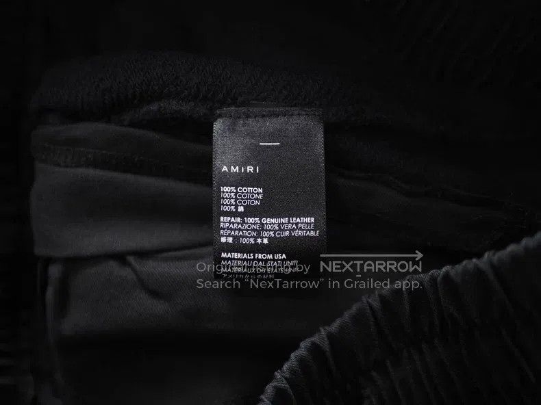 Amiri Amiri size XS Black destroyed leather patchwork sweatpants Size US 27 - 6 Thumbnail