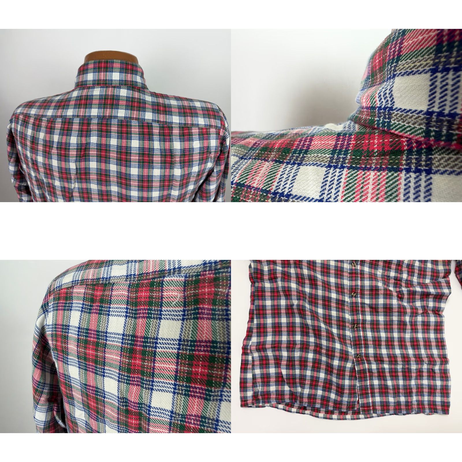 Arrow VINTAGE 80s Arrow Flannel Shirt Men Medium Lightweight Plaid Button-Up Grunge Hipster Size US M / EU 48-50 / 2 - 8 Thumbnail