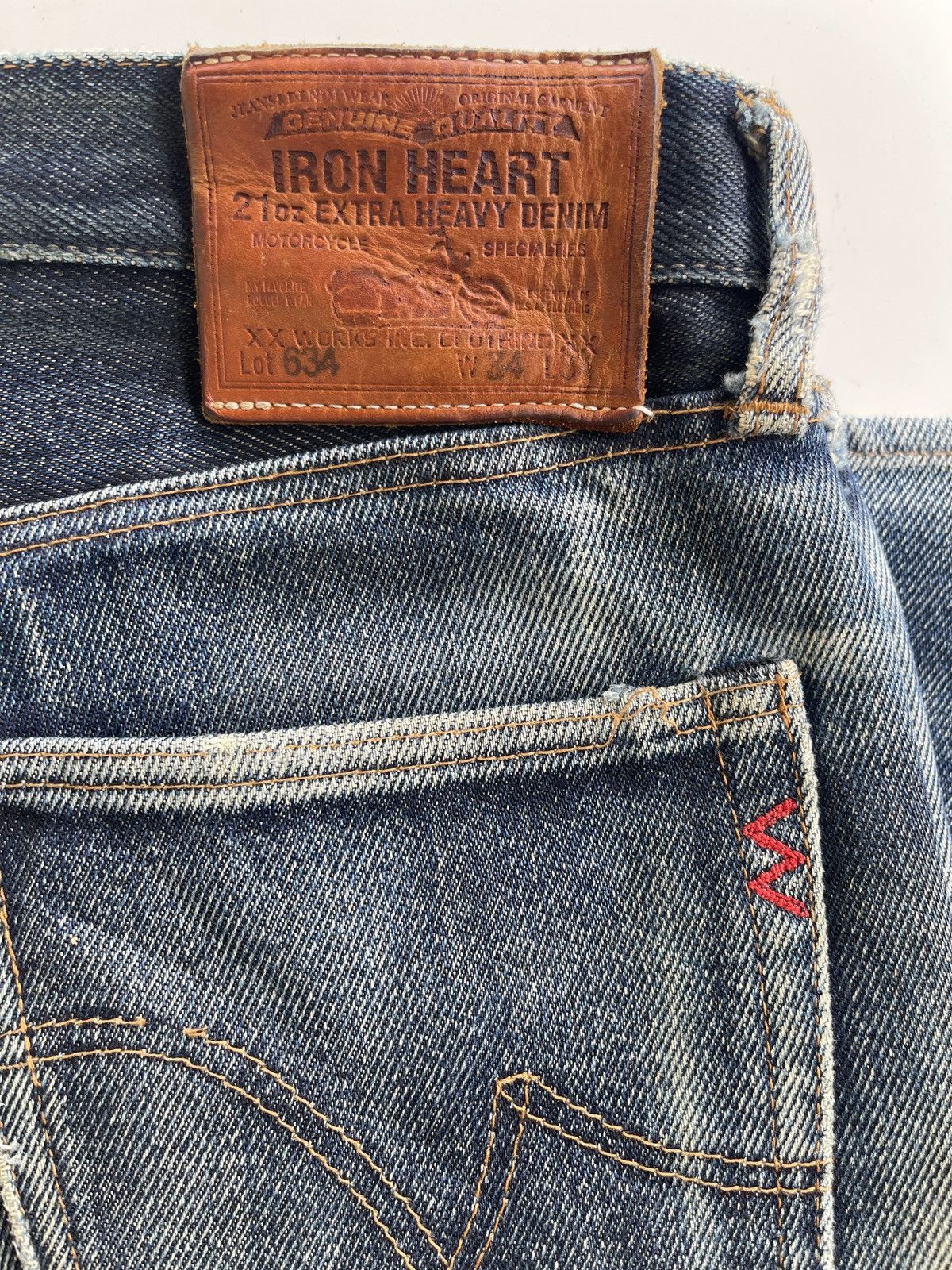 Iron Heart Iron Heart Lot 634 21oz Extra Heavy Denim Distressed Size US 34 / EU 50 - 11 Thumbnail