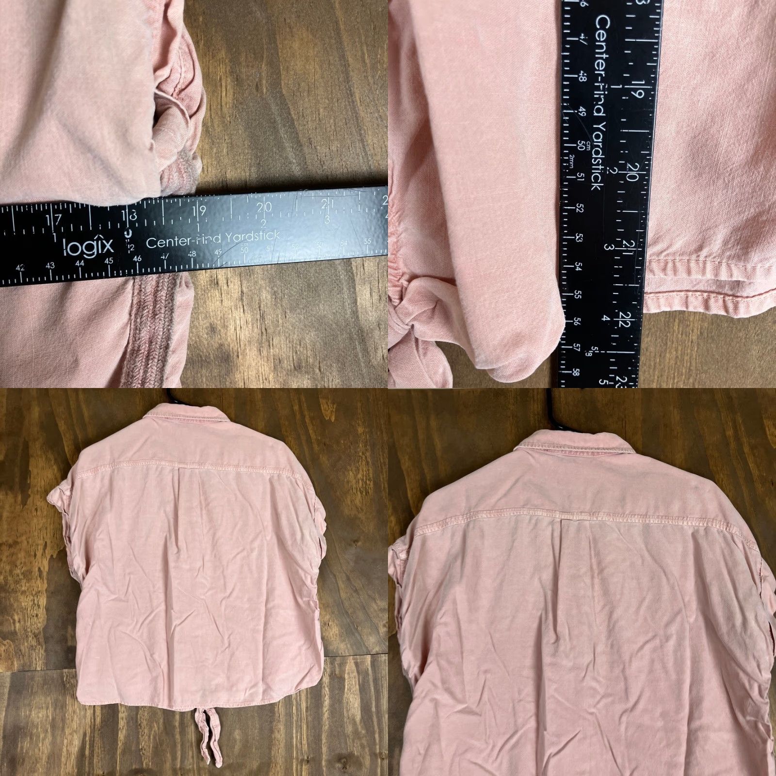 Anthropologie Cloth & Stone Anthropologie Womens Shirt Pink Tie Front Button Down Large Size L / US 10 / IT 46 - 8 Thumbnail