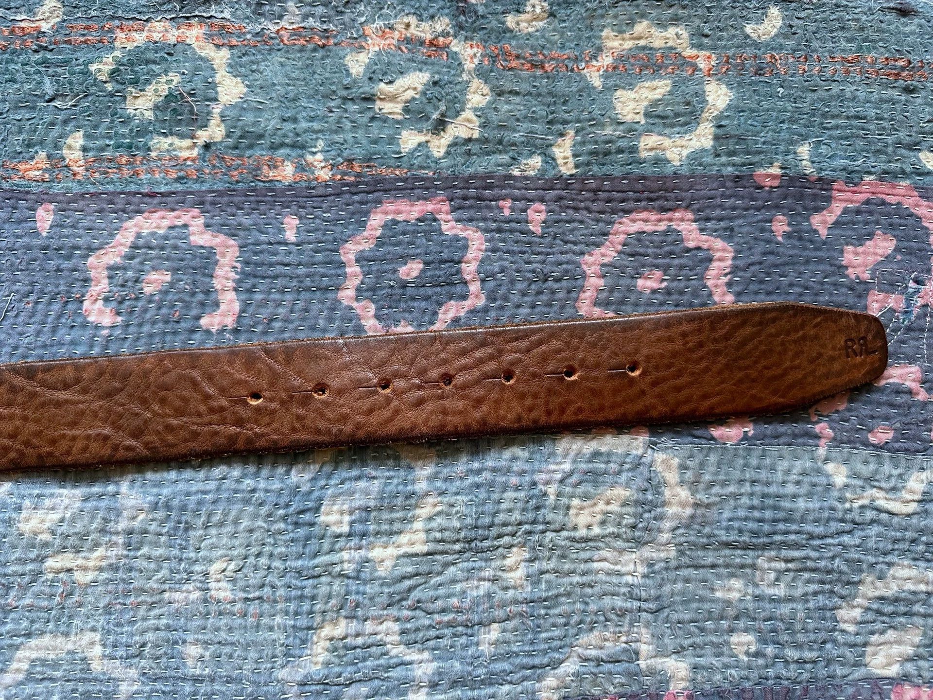 RRL Ralph Lauren rrl Made in Italy Round Buckle Belt 32 Waist 113cm Size ONE SIZE - 6 Thumbnail