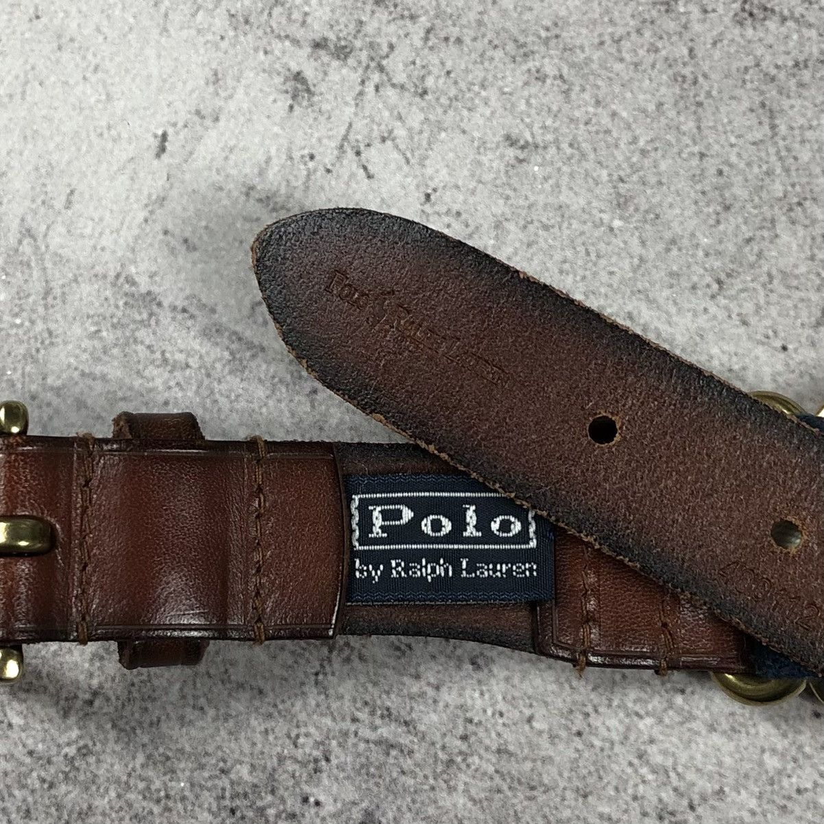 Polo Ralph Lauren Vintage 90s Polo Ralph Lauren Striped Leather Belt Size ONE SIZE - 13 Thumbnail