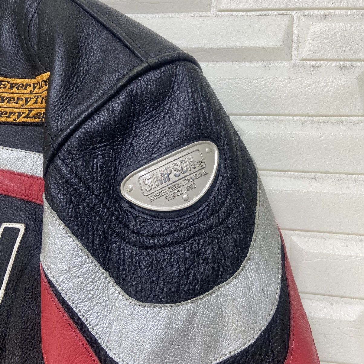Other Simpson Racing North Carolina U.S.A Leather Biker Jacket Size US S / EU 44-46 / 1 - 14 Thumbnail