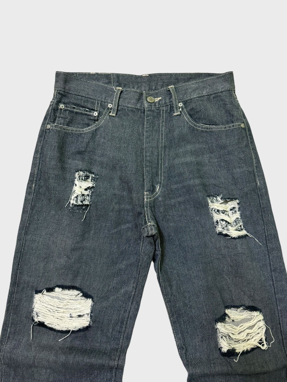 Hysteric Glamour × Japanese Brand DISTRESSED JUNYA WATANABE STYLE DENIM JEANS Size US 29 - 3 Thumbnail