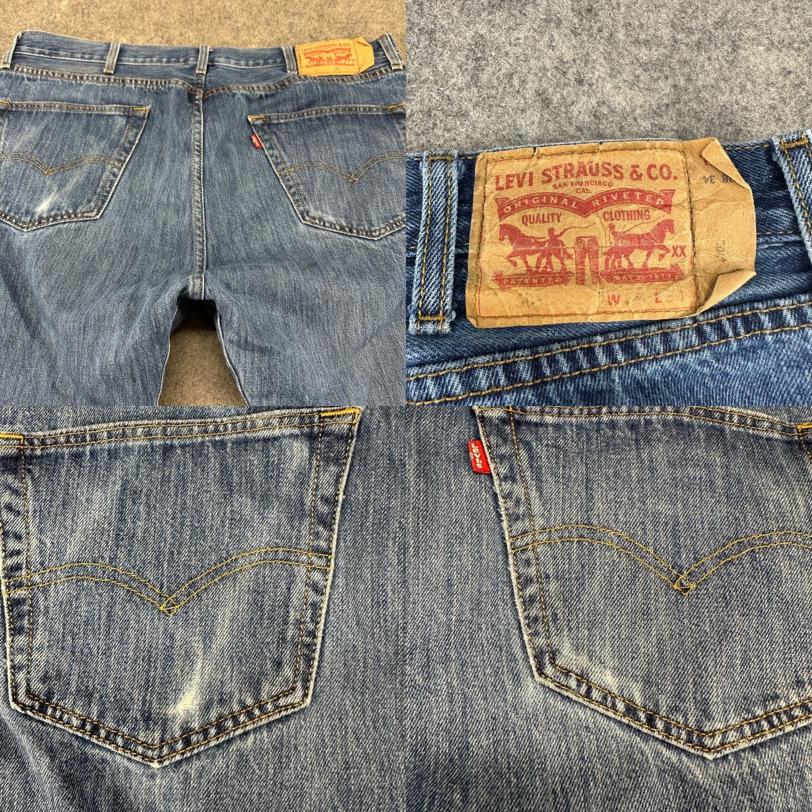 Levi's Levi's 501 Jeans Mens 38x34 Blue Straight Regular Fit Medium Wash Button Fly Jeans Mens Regular 501 Series Blue Size US 38 / EU 54 - 8 Thumbnail
