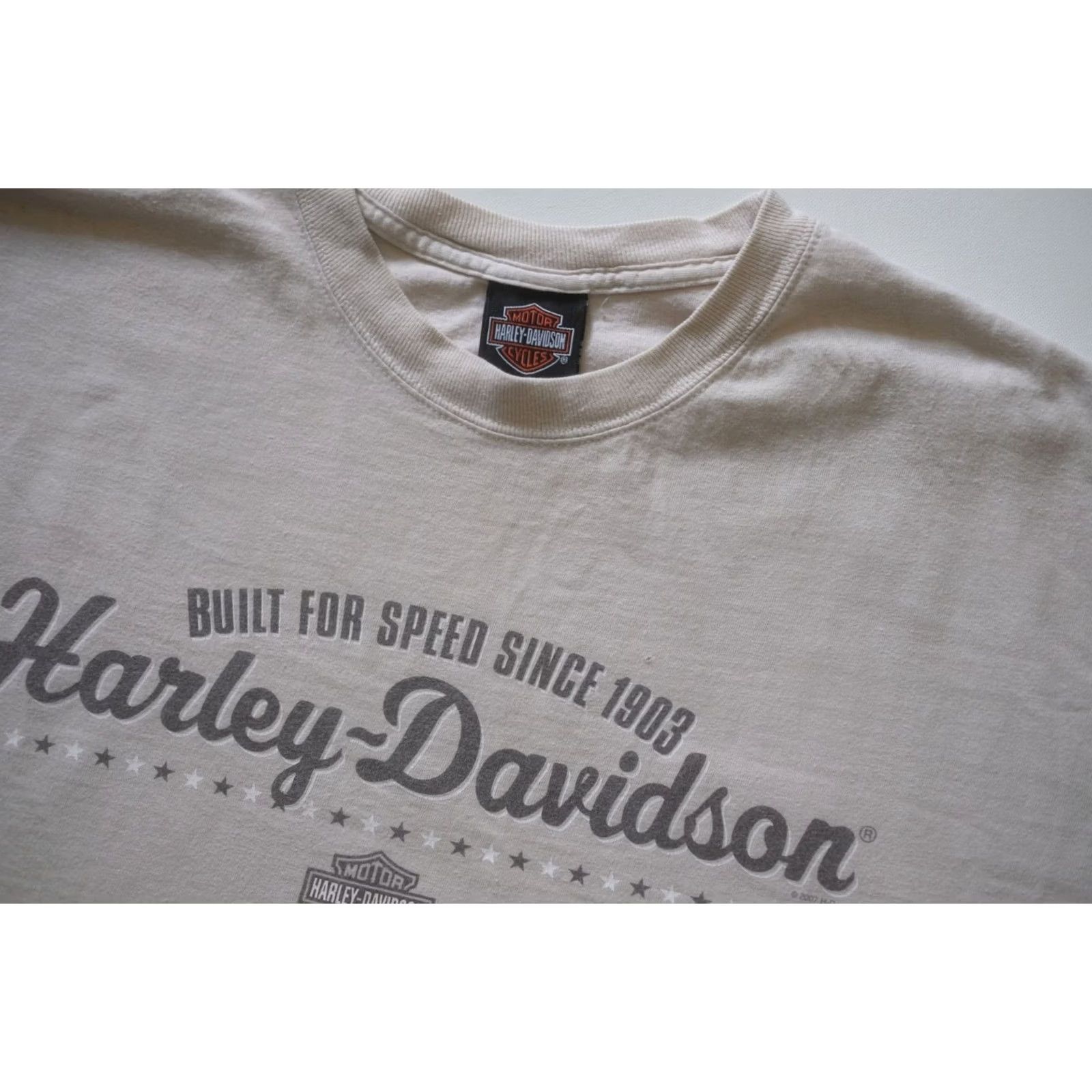 Harley Davidson VINTAGE HARLEY DAVIDSON T-SHIRT 90s MOTORCYCLE BEYOND SPEED BEEFY-T 2XL BEIGE Mens Size US XXL / EU 58 / 5 - 5 Thumbnail