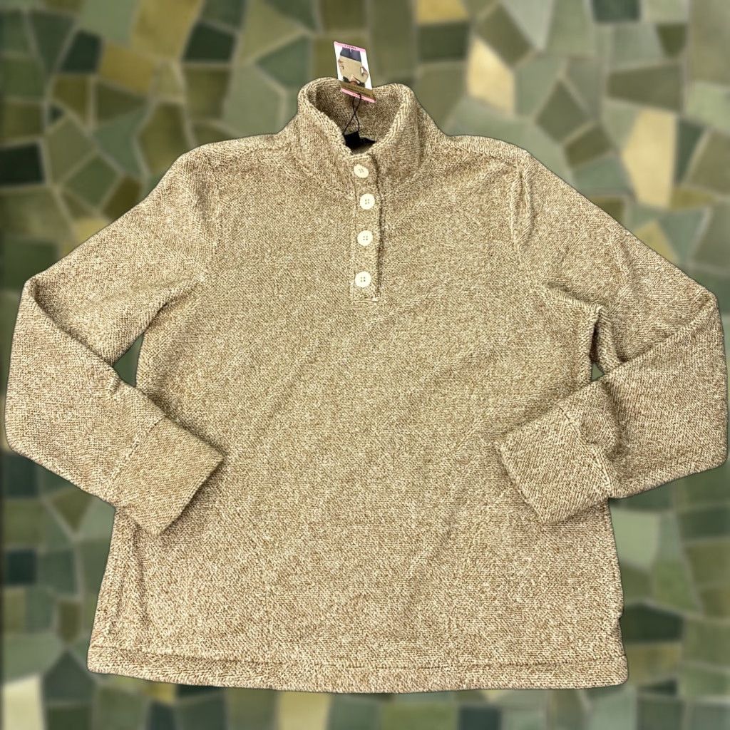 Eddie Bauer Eddie Bauer Sweatshirt Small Pumice 1/4 Button Up Long Sleeve Pullover Womens Size S / US 4 / IT 40 - 1 Thumbnail