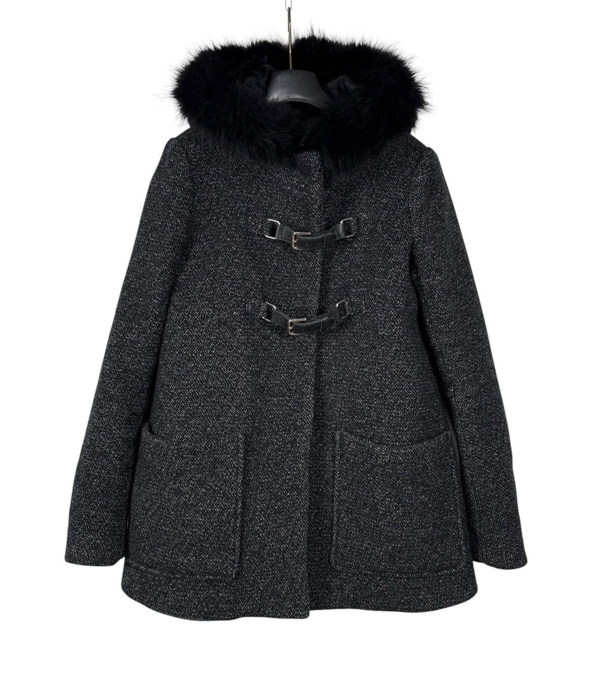 Maje Maje H13 Domino Wool Duffle Coat Fur Coyote Trim size 36 Size XS / US 0-2 / IT 36-38 - 11 Thumbnail