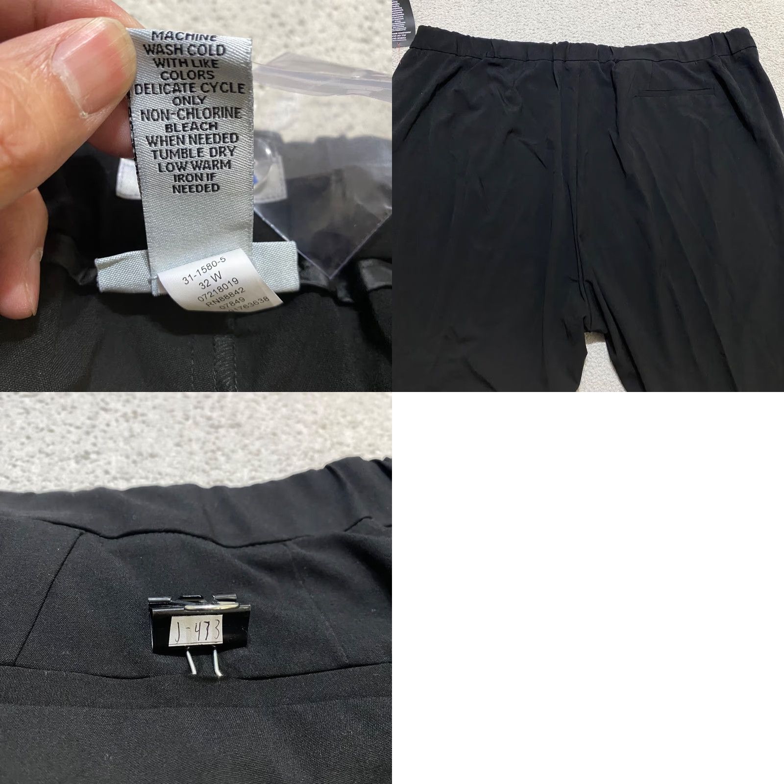 Vintage Catherines Pants 32W Plus Black Straight High Rise Dress Pants Womens Regular Size 32W Black Front Pockets NWT Size 24" / US 00 / IT 34 - 8 Thumbnail