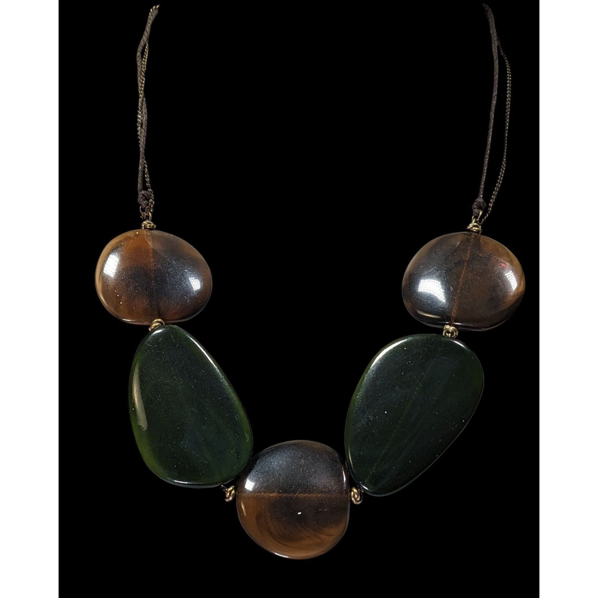 Kenneth Cole Kenneth Cole Brown & Green Beaded Statement Necklace With Ad Size ONE SIZE - 2 Thumbnail