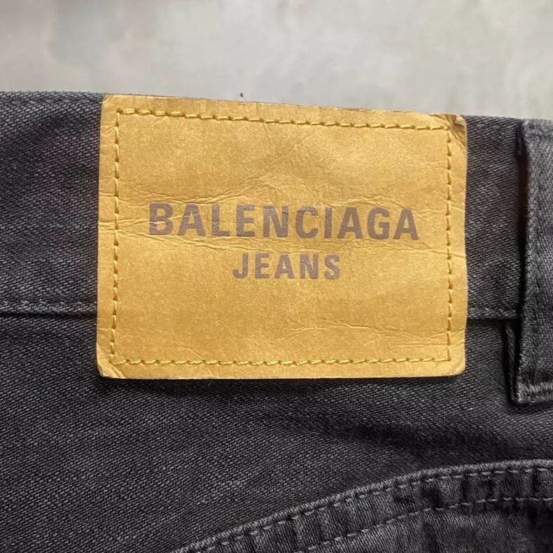 Balenciaga Balenciaga size S Black Leather Brand Wide Leg Jeans Size US 26 / EU 42 - 6 Thumbnail
