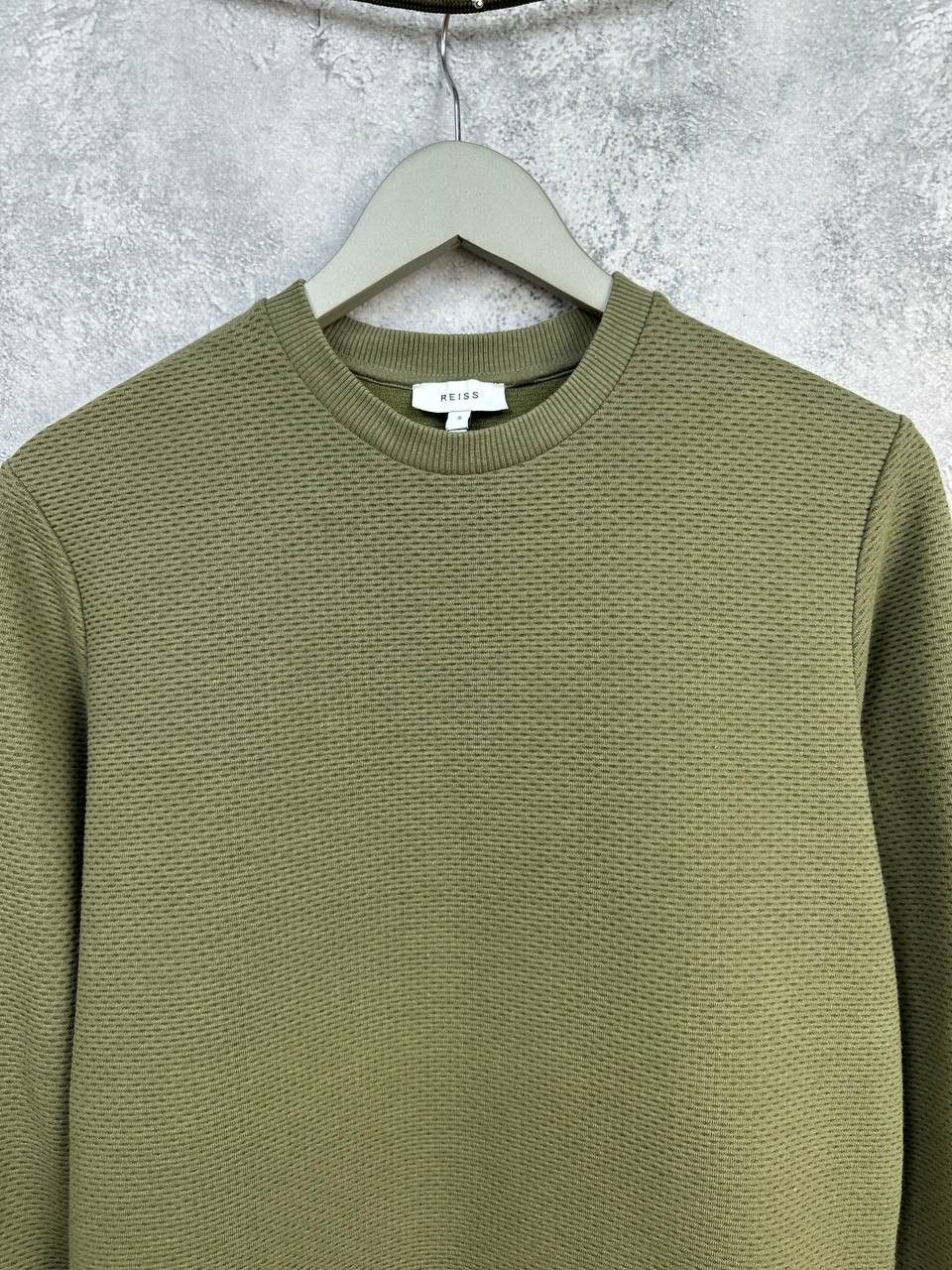 Reiss REISS Khaki Matthew Textured Cotton Blend Jumper Long Sleeve Size US S / EU 44-46 / 1 - 4 Thumbnail