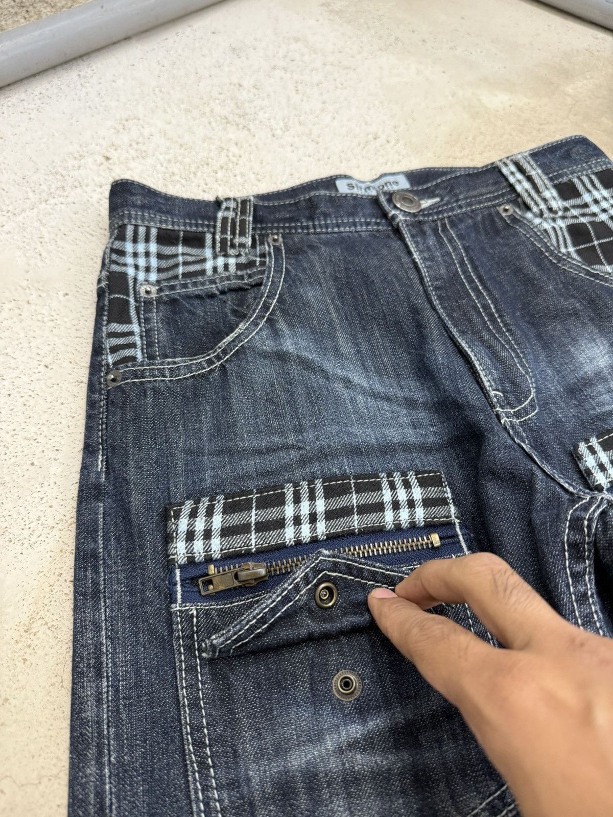 Japanese Brand Sirmione Heavy Stitch Distressed Multipocket Japan Denim Size US 28 / EU 44 - 8 Thumbnail