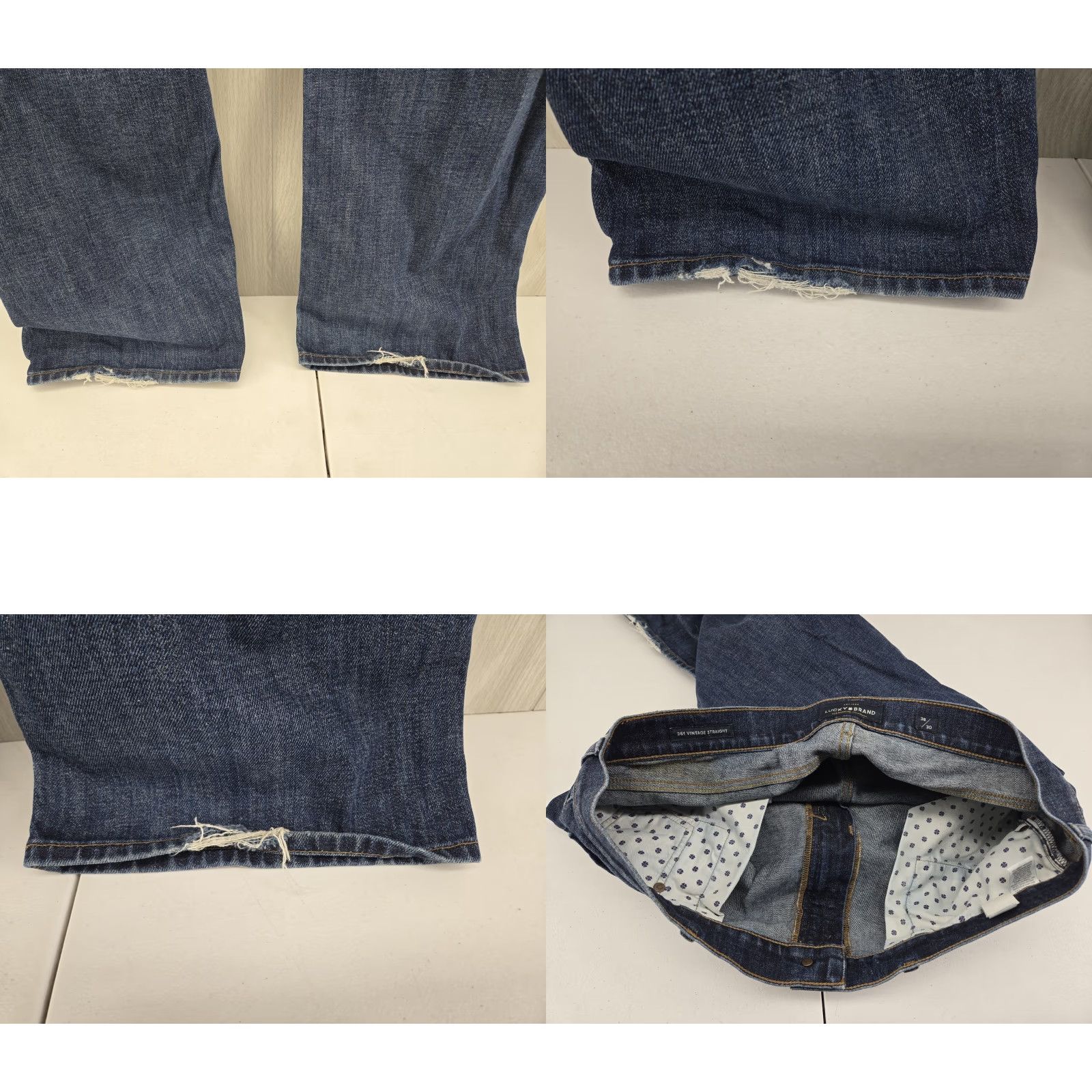 Lucky Brand Lucky Brand 361 Vintage Straight Jeans Men 38x30 Dark Wash Blue Denim 5-Pocket Regular Fit Cotton Denim Jeans Mens Boys Womens Size US 38 / EU 54 - 9 Thumbnail