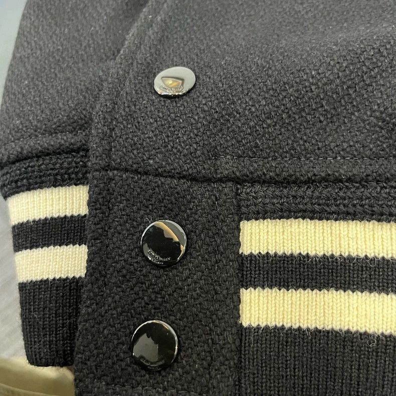 Black and White Patchwork Baseball Jacket-2506