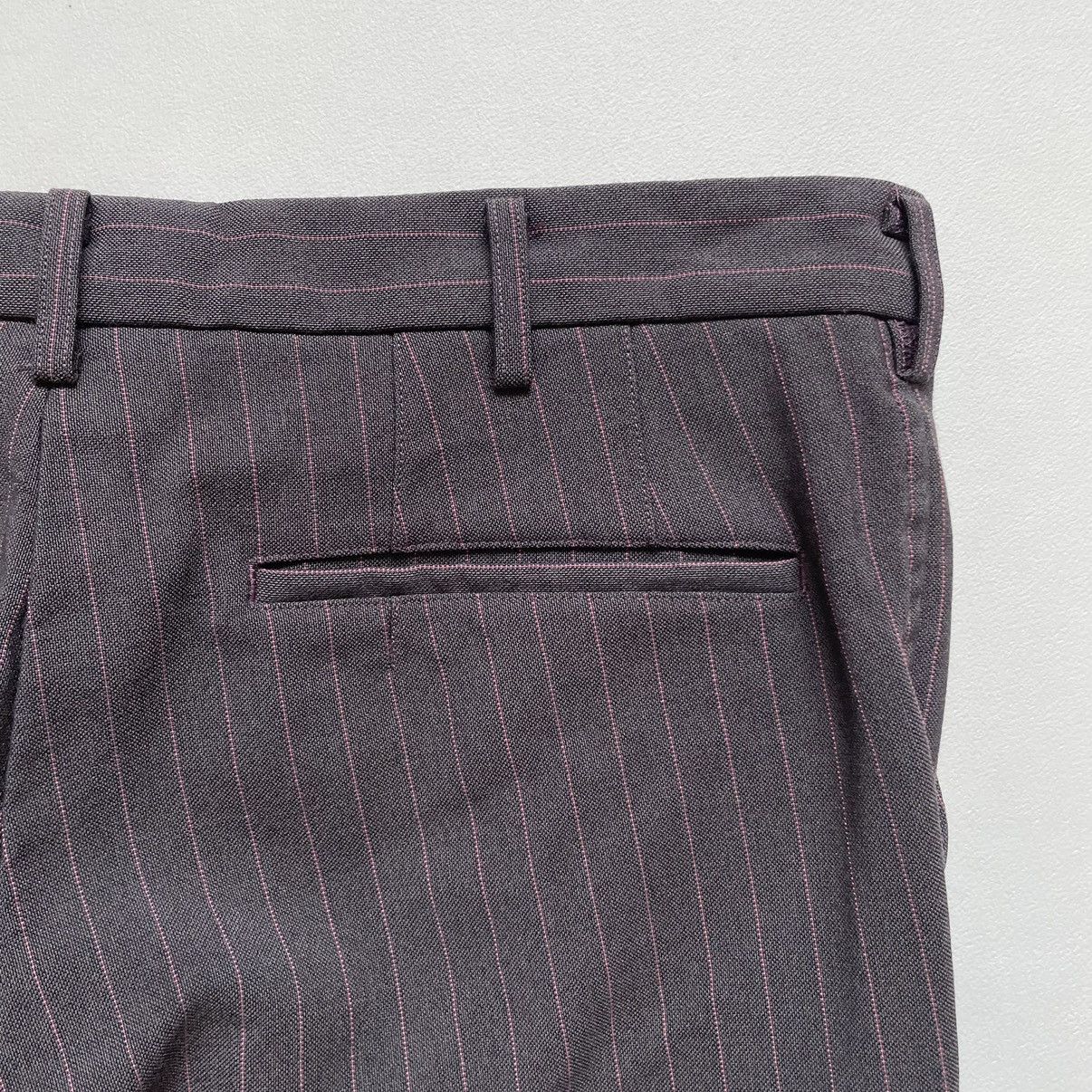 S/S 05 Grey/Pink Wool Pinstripe Trousers