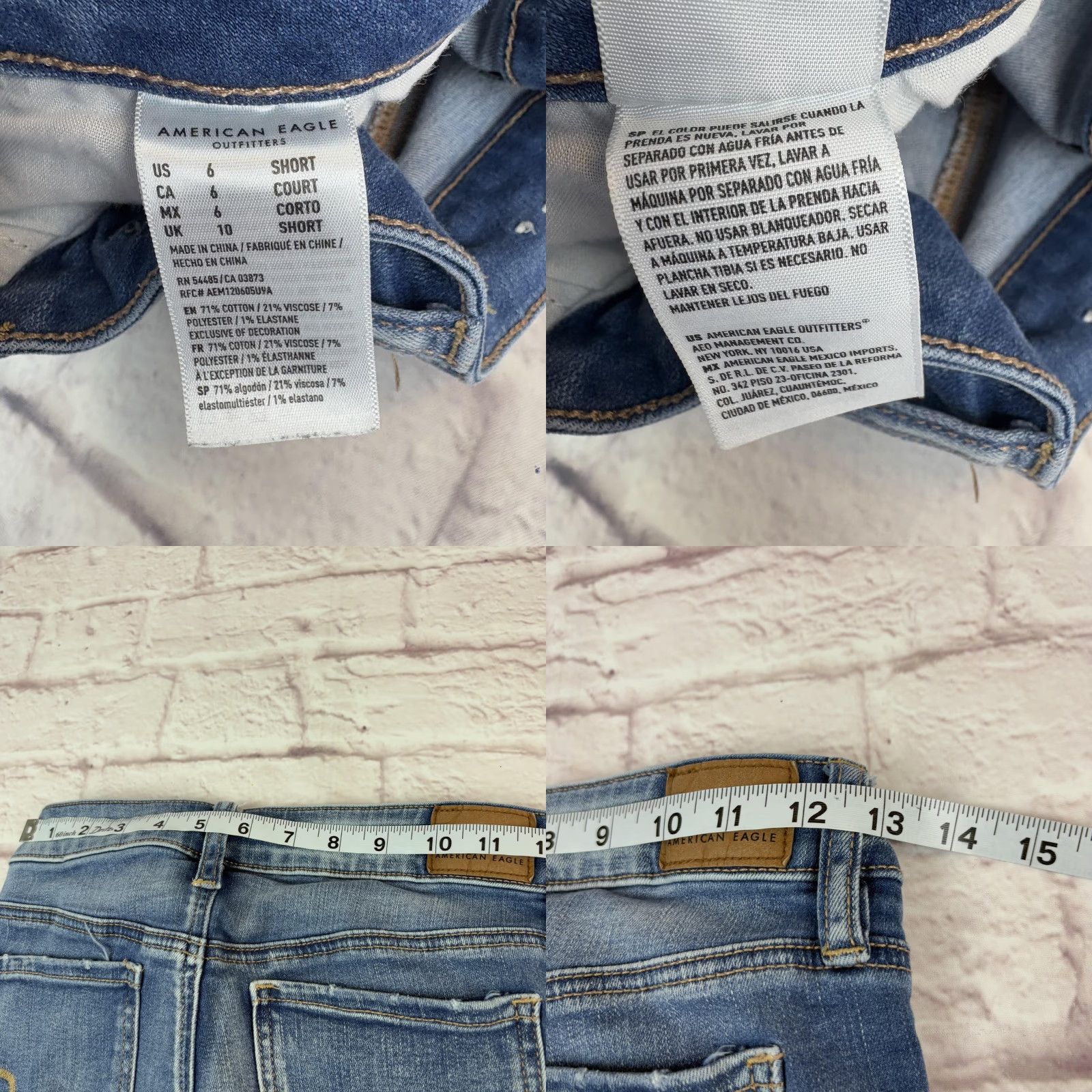 American Eagle Outfitters American Eagle Outfitters Jeans Womens 6 Short Blue Jegging Distressed Stretch 5-Pocket Denim Size 28" / US 6 / IT 42 - 8 Thumbnail