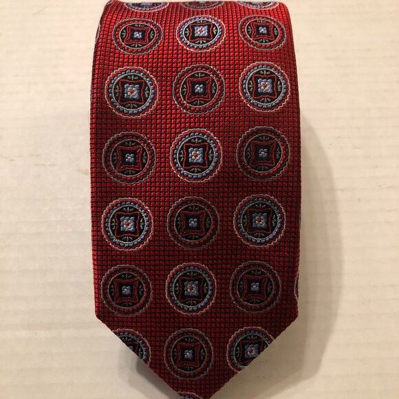 Other JZ Richards men's new red 100%silk tie 3" X 60" Size ONE SIZE - 1 Thumbnail