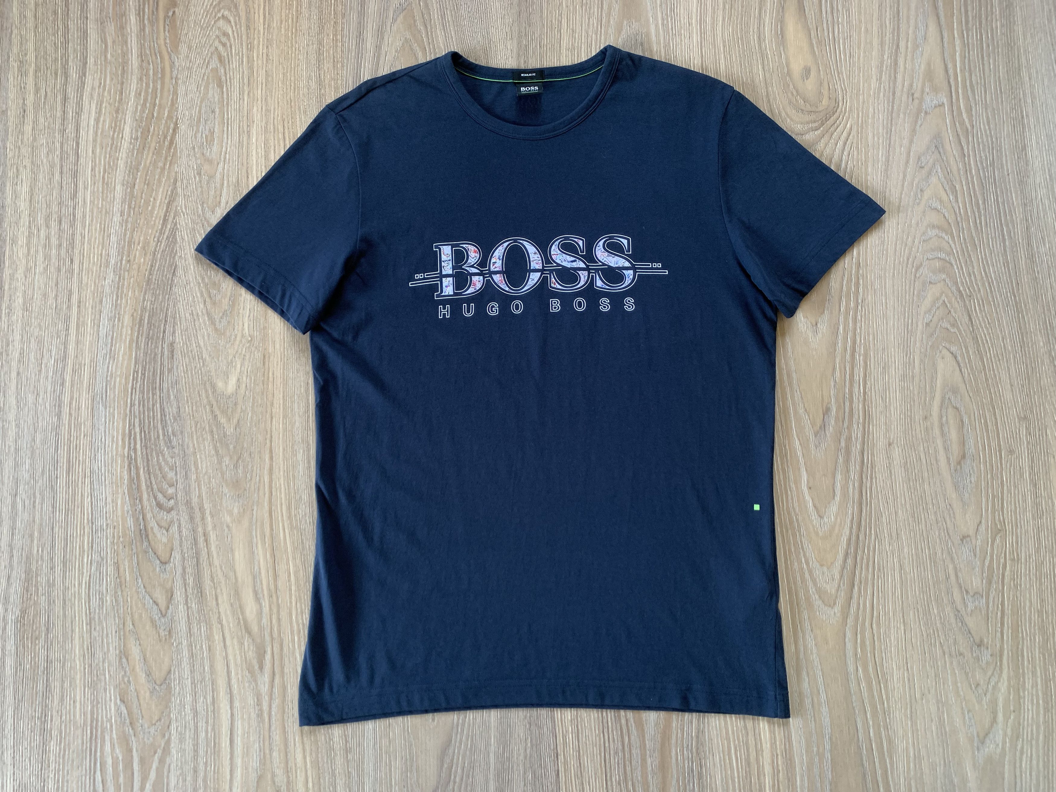 Hugo Boss Hugo Boss Green Slim Fit Blue Big Logo T Shirt Size US L / EU 52-54 / 3 - 2 Thumbnail