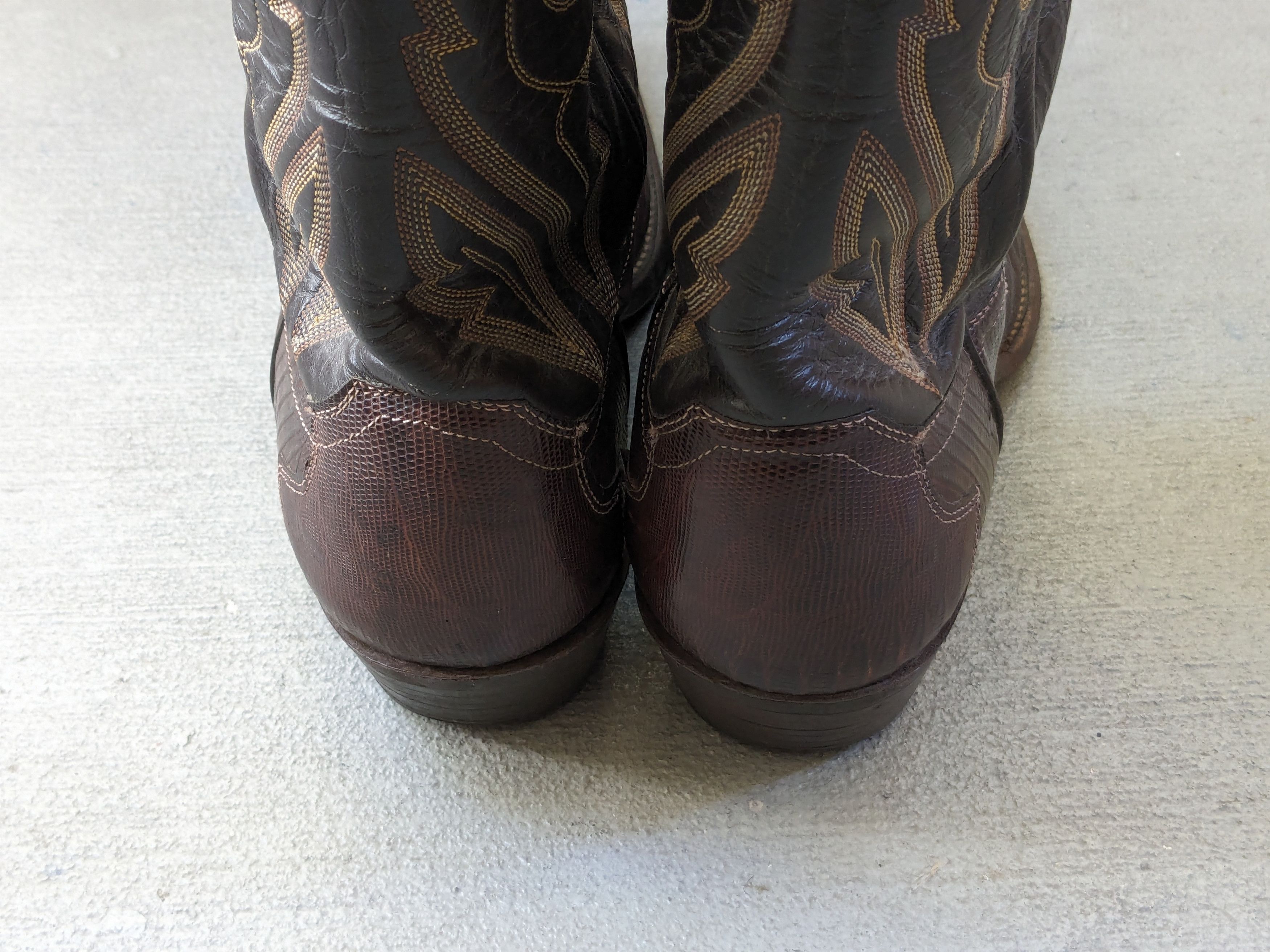 Vintage Justin Lizard Cowboy Boots Brown 9 D Leather USA Size US 9 / EU 42 - 18 Thumbnail