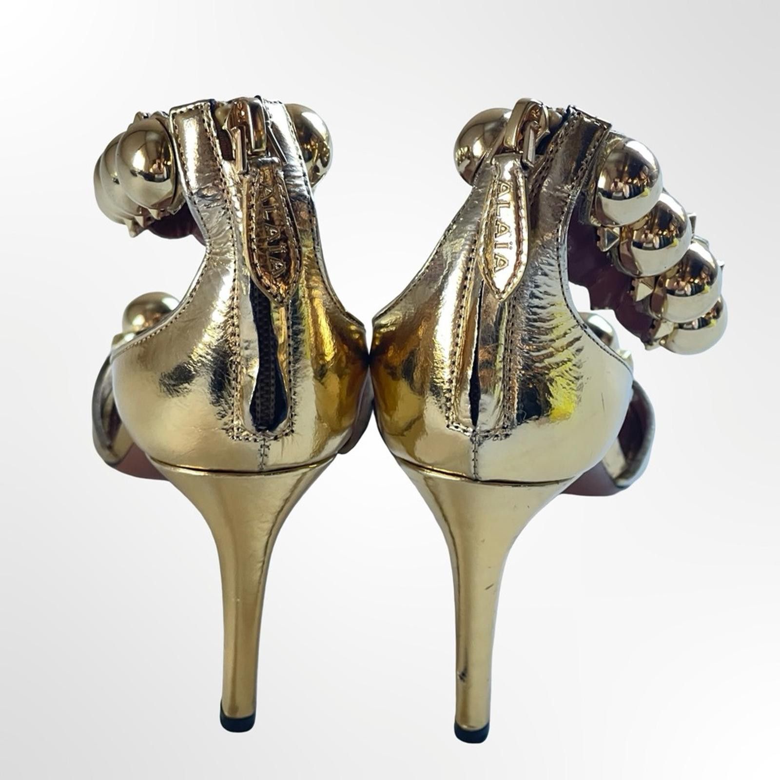 Alaia ALAIA La Bombe Elegant Gold Women's Heels NWOT size 6.5 Size US 6.5 / IT 36.5 - 7 Thumbnail