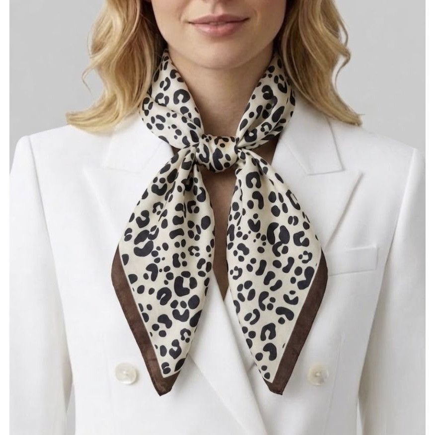 Other Luxury Elegant Bandana Square Scarf Silky Satin Animal Print Size ONE SIZE - 1 Thumbnail