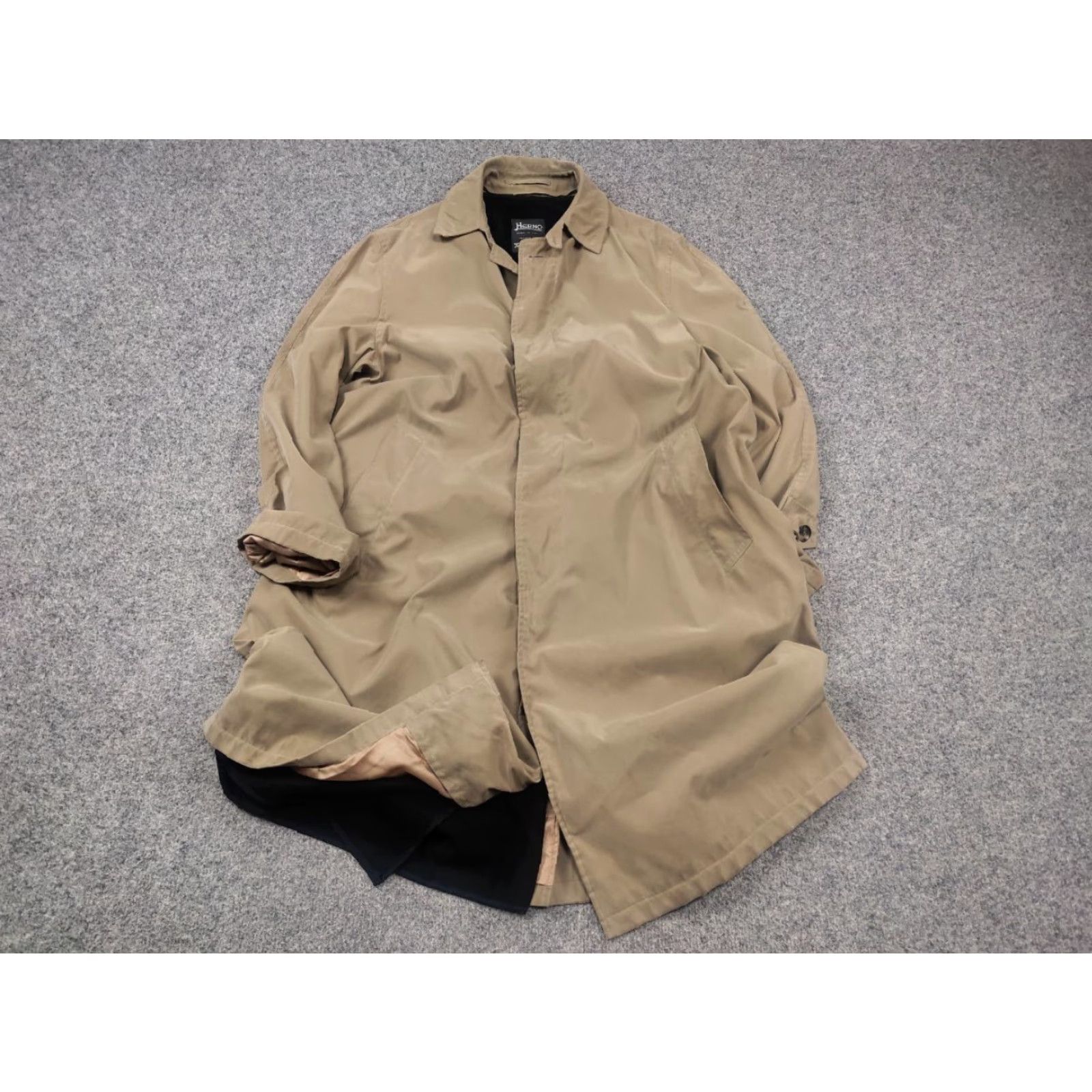 Herno Herno Vintage Trench Coat Mens Beige Nylon Blend Oversized Jacket Wool Lining Size US M / EU 48-50 / 2 - 4 Thumbnail