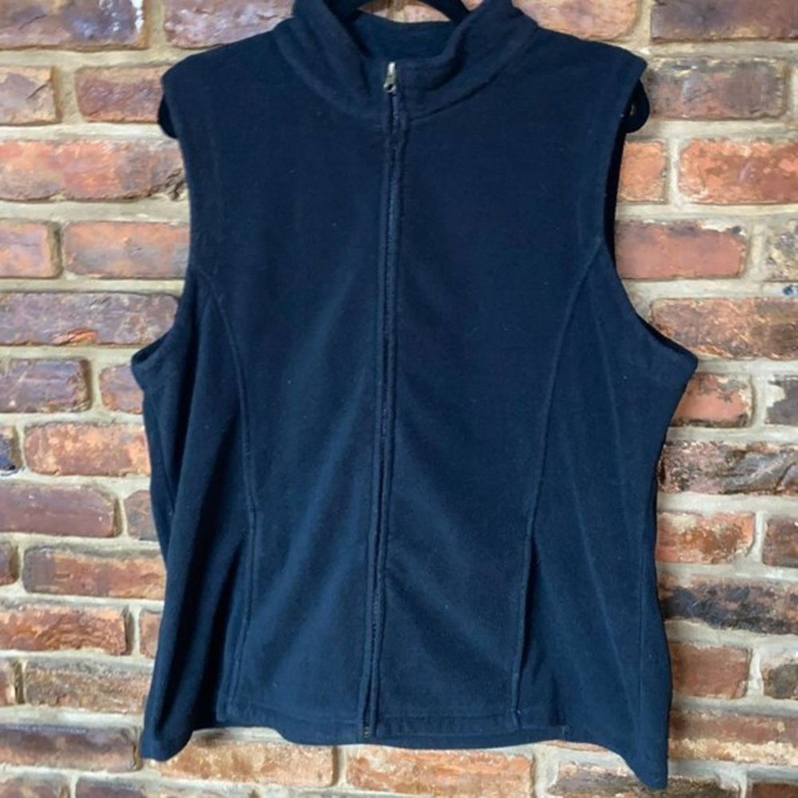 Other Kinetic Plus Solid Black Fleece Full Zip Sleeveless Vest Size XL / US 12-14 / IT 48-50 - 1 Thumbnail