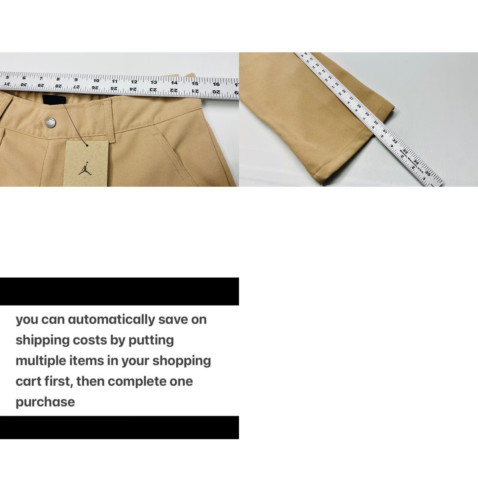Jordan Brand VINTAGE Air Jordan Woven Pants FN5446 244 Women’s Medium Tan NWT 7650 Size 32" / US 10 / IT 46 - 9 Thumbnail
