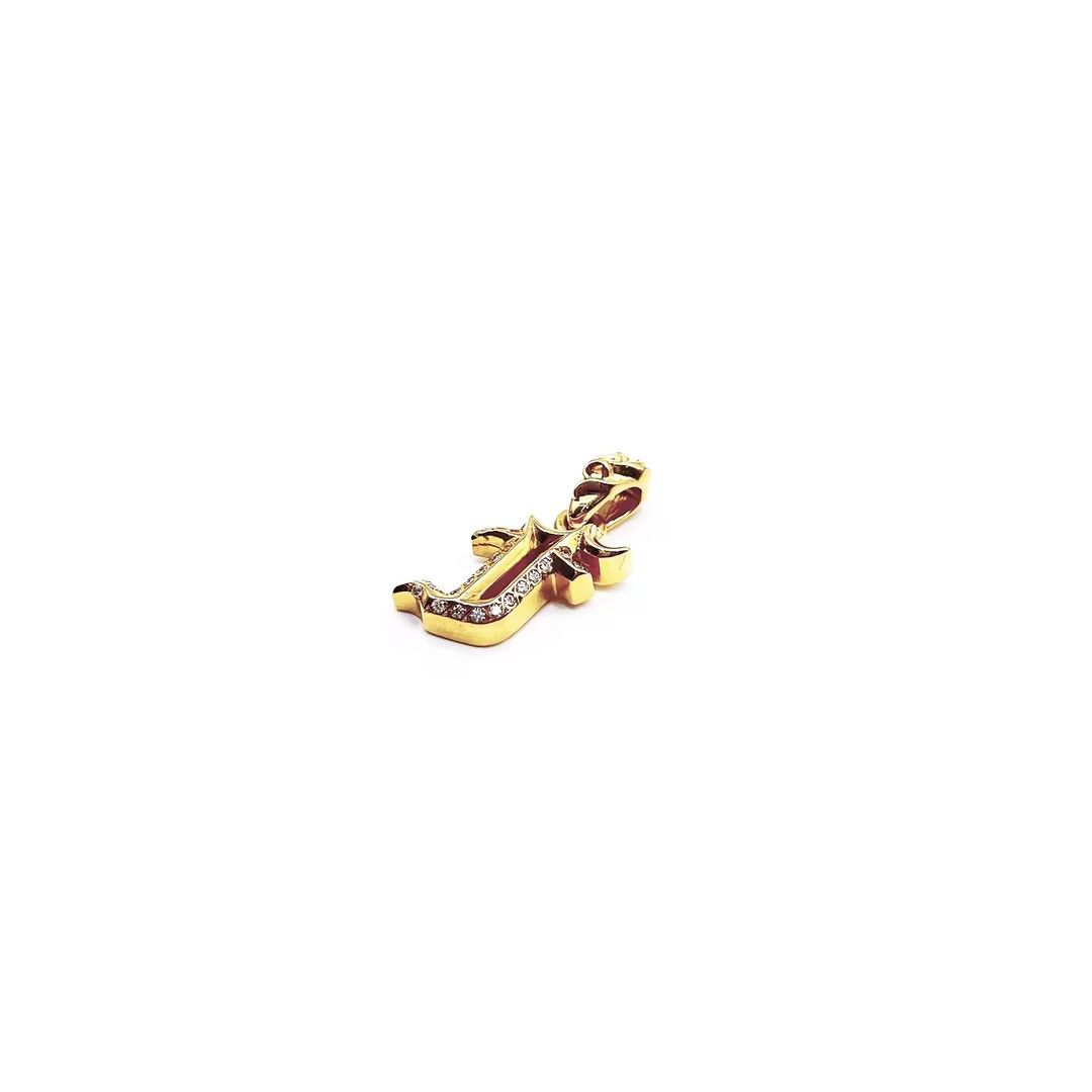 Chrome Hearts Chrome Hearts 22K Gold Diamonds F Pendant Size ONE SIZE - 2 Thumbnail